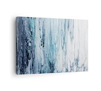 Moderne Impression sur Toile L'Abstraction Ecchymose Bleu Image Tableau Decoration Murale 70x50cm Deco Cadre Décoration Salon Chambre Horizontal Tableaux Decoratifs Muraux Art Wall AA70x50-4380