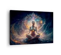Moderne Impression sur Toile Méditation Yoga Énergie Image Tableau Decoration Murale 70x50cm Deco Cadre Décoration Salon Chambre Cuisine Horizontal Tableaux Decoratifs Muraux Art Wall AA70x50-5781
