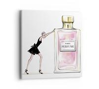 Moderne Impression sur Toile Mode Femme Parfum Image Tableau Decoration Murale 30x30cm Deco Cadre Décoration Salon Chambre Cuisine Carré Petit Tableaux Decoratifs Muraux Art Wall Decor AC30x30-4128