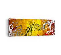 Moderne Impression sur Toile Musique concert amusement fleur Image Tableau Decoration Murale 90x30cm Deco Cadre Décoration Salon Chambre Panoramique Tableaux Decoratifs Muraux Art Wall AB90x30-1964