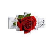 Moderne Impression sur Toile Musique rose décoration romantique Image Tableau Decoration Murale 125x70cm Décoration Salon Chambre Triptyque 5 parties Tableaux Decoratifs Muraux Art Wall EA125x70-1312