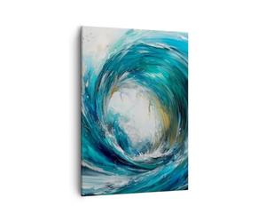 Moderne Impression sur Toile Océan Vague Morceau Image Tableau Decoration Murale 50x70cm Deco Cadre Salon Chambre Cuisine Vertical Petit Tableaux Decoratifs Muraux Art Wall Decor Design PA50x70-6018