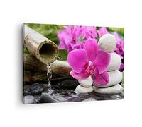 Moderne Impression sur Toile Orchidée bambou décoration spa Image Tableau Decoration Murale 70x50cm Deco Cadre Décoration Salon Chambre Horizontal Tableaux Decoratifs Muraux Art Wall AA70x50-2666
