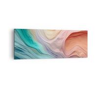 Moderne Impression sur Toile Pastels Abstraction Texture Image Tableau Decoration Murale 140x50cm Deco Cadre Décoration Salon Chambre Panoramique Tableaux Decoratifs Muraux Art Wall AB140x50-5853