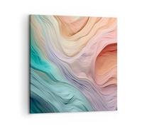 Moderne Impression sur Toile Pastels Abstraction Texture Image Tableau Decoration Murale 60x60cm Deco Cadre Décoration Salon Chambre Carré Grand Tableaux Decoratifs Muraux Art Wall AC60x60-5853