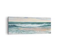 Moderne Impression sur Toile Paysage Mer Bord De Mer Image Tableau Decoration Murale 140x50cm Deco Cadre Décoration Salon Chambre Panoramique Grand Tableaux Decoratifs Muraux Art Wall AB140x50-5389