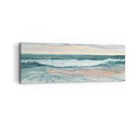 Moderne Impression sur Toile Paysage Mer Bord De Mer Image Tableau Decoration Murale 90x30cm Deco Cadre Décoration Salon Chambre Cuisine Panoramique Tableaux Decoratifs Muraux Art Wall AB90x30-5389