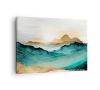 Moderne Impression sur Toile Paysage Montagnes Moderne Image Tableau Decoration Murale 70x50cm Deco Cadre Décoration Salon Chambre Cuisine Horizontal Tableaux Decoratifs Muraux Art Wall AA70x50-5706