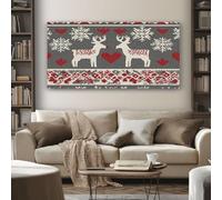 Moderne Impression Sur Toile Peinture Lever du Soleil Tableau Decoration Murale Paysage Océan 70x140 cm Decoration Murale Salon Chambre Cuisine Horizontal Tableau Deco, Sans Cadre