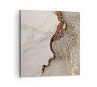 Moderne Impression sur Toile Pierre Sable Abstraction Image Tableau Decoration Murale 60x60cm Deco Cadre Décoration Salon Chambre Cuisine Carré Grand Tableaux Decoratifs Muraux Art Wall AC60x60-4778