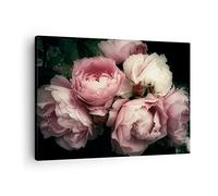 Moderne Impression sur Toile pivoine fleur Image Tableau Decoration Murale 70x50cm Deco Cadre Décoration Salon Chambre Cuisine Horizontal Petit Tableaux Decoratifs Muraux Art Wall Decor AA70x50-3930