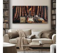 Moderne Impression Sur Toile Rétro Guitare Tableau Decoration Murale Musique Rock & Roll 80x120 cm Cadre Decoration Murale Salon Chambre Cuisine Horizontal Tableau Deco