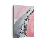Moderne Impression sur Toile Rose Gris Peinture Image Tableau Decoration Murale 50x70cm Deco Cadre Salon Chambre Cuisine Vertical Petit Tableaux Decoratifs Muraux Art Wall Decor Design PA50x70-4982