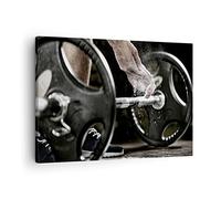 Moderne Impression sur Toile Sport athlète levage fitness Image Tableau Decoration Murale 70x50cm Deco Cadre Décoration Salon Chambre Horizontal Tableaux Decoratifs Muraux Art Wall AA70x50-2931
