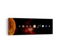 Moderne Impression sur Toile Système Solaire Planètes Cosmos Image Tableau Decoration Murale 90x30cm Deco Cadre Décoration Salon Chambre Panoramique Tableaux Decoratifs Muraux Art Wall AB90x30-5377