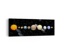 Moderne Impression sur Toile Univers galaxie planète étoiles Image Tableau Decoration Murale 90x30cm Deco Cadre Décoration Salon Chambre Panoramique Tableaux Decoratifs Muraux Art Wall AB90x30-1486