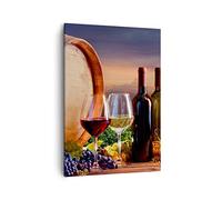 Moderne Impression sur Toile vin vignoble été Image Tableau Decoration Murale 50x70cm Deco Cadre Salon Chambre Cuisine Vertical Petit Tableaux Decoratifs Muraux Art Wall Decor Design PA50x70-4125