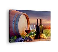 Moderne Impression sur Toile vin vignoble été Image Tableau Decoration Murale 70x50cm Deco Cadre Décoration Salon Chambre Cuisine Horizontal Tableaux Decoratifs Muraux Art Wall Decor AA70x50-4125