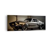 Moderne Impression sur Toile Voiture De Sport Rétro Classique Image Tableau Decoration Murale 140x50cm Deco Décoration Salon Chambre Panoramique Tableaux Decoratifs Muraux Art Wall AB140x50-5779