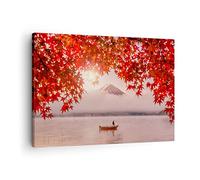 Moderne Impression sur Toile volcan lac Image Tableau Decoration Murale 70x50cm Deco Cadre Décoration Salon Chambre Cuisine Horizontal Petit Tableaux Decoratifs Muraux Art Wall Decor AA70x50-4107