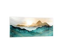 Moderne Impression sur Verre 100x40cm Image Tableau en Verre Decoration Murale Paysage Montagnes Moderne Grand Tableaux Decoratifs Muraux Chambre Panoramique Deco Cadre Salon Art GAB100x40-5706