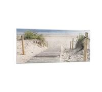 Moderne Impression sur Verre 100x40cm Image Tableau en Verre Decoration Murale Plage Dune Entrée Grand Tableaux Decoratifs Muraux Chambre Cuisine Panoramique Deco Cadre Salon Art Wall GAB100x40-4188