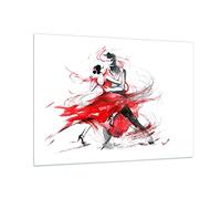 Moderne Impression sur Verre 100x70cm Image Tableau en Verre Decoration Murale Danse action activité adulte Grand Tableaux Decoratifs Muraux Chambre Horizontal Deco Cadre Salon Art GAA100x70-3052