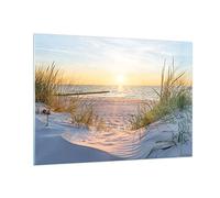 Moderne Impression sur Verre 100x70cm Image Tableau en Verre Decoration Murale dune plage mer Grand Tableaux Decoratifs Muraux Chambre Cuisine Horizontal Deco Cadre Salon Art Wall Decor GAA100x70-3989