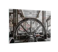 Moderne Impression sur Verre 100x70cm Image Tableau en Verre Decoration Murale Machine Industrielle Graffiti Grand Tableaux Decoratifs Muraux Chambre Horizontal Deco Cadre Salon Art GAA100x70-4304