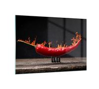 Moderne Impression sur Verre 100x70cm Image Tableau en Verre Decoration Murale Piment paprika organique agriculture Grand Tableaux Decoratifs Muraux Chambre Horizontal Deco Salon Art GAA100x70-3193
