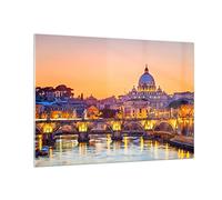 Moderne Impression sur Verre 100x70cm Image Tableau en Verre Decoration Murale Rome Italie basilique histoire Grand Tableaux Decoratifs Muraux Chambre Horizontal Deco Cadre Salon Art GAA100x70-2704