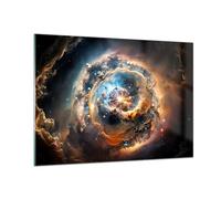 Moderne Impression sur Verre 100x70cm Image Tableau en Verre Decoration Murale Univers Cosmos Galaxie Grand Tableaux Decoratifs Muraux Chambre Cuisine Horizontal Deco Cadre Salon Art GAA100x70-5808