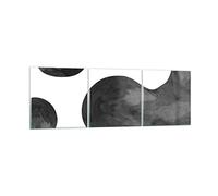 Moderne Impression sur Verre 120x40cm Image Tableau en Verre Decoration Murale Abstraction Forme Figure Grand Tableaux Decoratifs Muraux Chambre Triptyque 3 parties Deco Cadre Salon Art GCA120x40-5134