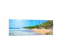 Moderne Impression sur Verre 160x50cm Image Tableau en Verre Decoration Murale Île paysage maledivy liberté Grand XXL Tableaux Decoratifs Muraux Chambre Panoramique Deco Cadre Salon Art GAB160x50-2391