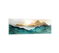Moderne Impression sur Verre 160x50cm Image Tableau en Verre Decoration Murale Paysage Montagnes Moderne Grand XXL Tableaux Decoratifs Muraux Chambre Panoramique Deco Cadre Salon Art GAB160x50-5706