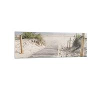 Moderne Impression sur Verre 160x50cm Image Tableau en Verre Decoration Murale Plage Dune Entrée Grand XXL Tableaux Decoratifs Muraux Chambre Cuisine Panoramique Deco Cadre Salon Art GAB160x50-4188