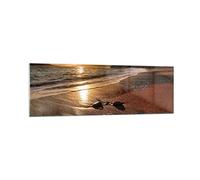 Moderne Impression sur Verre 160x50cm Image Tableau en Verre Decoration Murale Plage nuages soir côte Grand XXL Tableaux Decoratifs Muraux Chambre Panoramique Deco Cadre Salon Art GAB160x50-2527