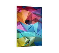 Moderne Impression sur Verre 70x100cm Image Tableau en Verre Decoration Murale Forme futuristico geometrico Grand Tableaux Decoratifs Muraux Chambre Cuisine Vertical Deco Salon Art Wall GPA70x100-3027