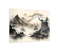 Moderne Impression sur Verre Asie Japon Voir Image Tableau en Verre Decoration Murale 70x50cm Deco Cadre Salon Chambre Cuisine Horizontal Petit Tableaux Decoratifs Muraux Art Wall Decor GAA70x50-5777