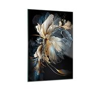 Moderne Impression sur Verre Fiore Botanica Art Deco Image Tableau en Verre Decoration Murale 50x70cm Deco Salon Chambre Cuisine Vertical Petit Tableaux Decoratifs Muraux Art Wall Decor GPA50x70-5766