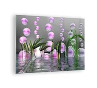 Moderne Impression sur Verre Ordinateur graphique bulle Image Tableau en Verre Decoration Murale 70x50cm Deco Cadre Salon Chambre Cuisine Horizontal Petit Tableaux Decoratifs Muraux Art GAA70x50-2329