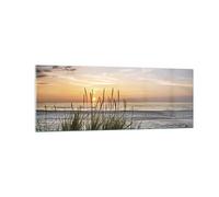 Moderne Impression sur Verre Ouest Le Soleil Plage Image Tableau en Verre Decoration Murale 140x50cm Deco Cadre Salon Chambre Panoramique Grand XXL Tableaux Decoratifs Muraux Art GAB140x50-4201