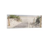 Moderne Impression sur Verre Plage Dune Entrée Image Tableau en Verre Decoration Murale 90x30cm Deco Cadre Salon Chambre Cuisine Panoramique Petit Tableaux Decoratifs Muraux Art Wall GAB90x30-4188