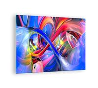 Moderne Impression sur Verre Résumé illustrations graphiques couleurs Image Tableau en Verre Decoration Murale 70x50cm Deco Salon Chambre Horizontal Petit Tableaux Decoratifs Muraux Art GAA70x50-2294