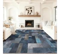 Moderne Industriel Tapis Salon Poil Ras 120 x 170 cm | Matrix Rectangle Geometric Grid Imprimé, Lavable en machine Doux Antidérapant, pour chambre et salle à manger