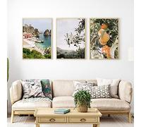 Moderne Italie Galerie Mur Art Photos Sicile Paysage Imprime Méditerranée Affiches Paysage Toile Peinture Décor 15.7 "x 19.6" (40x50 cm) x3 Pas de cadre
