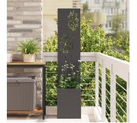 Moderne Jardinier avec Panneau - Jardinière paravent extérieur Décoratif Noir 32 x 140 cm@FR(6134121)