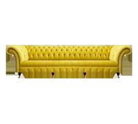 Moderne jaune Chesterfield canapé salon textile quatre places meubles nobles