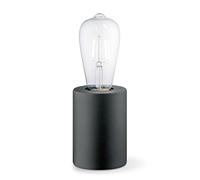 Moderne lampe de table Dry Rond | 7,5/7.5/10cm | Noir | lampe de chevet | Métal | pour une source de lumière E27 LED | avec interrupteur à cordon | pour le salon