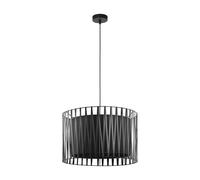 Moderne Lampe Suspendue Noire Métal Ronde Ø50cm LUND Salle À Manger Éclairage
